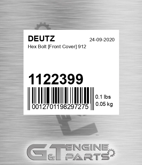 1122399 DEUTZ Hex Bolt [front Cover] 912