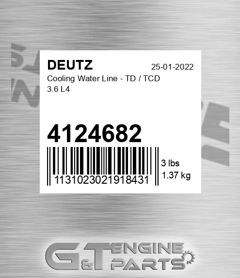 4124682 Cooling Water Line - Td / Tcd 3.6 L4