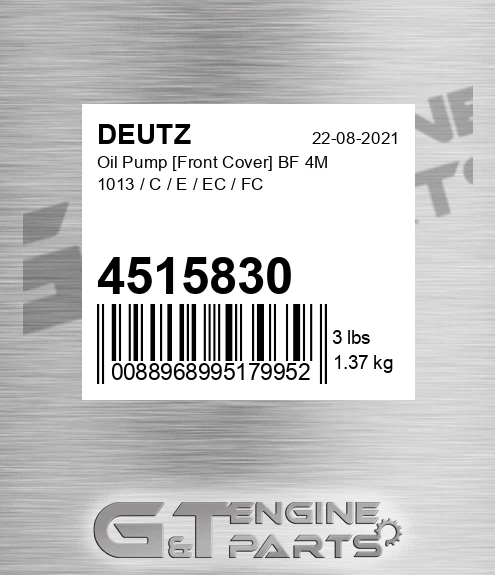 4515830 Oil Pump [front Cover] Bf 4m 1013 / C / E / Ec / Fc for DEUTZ