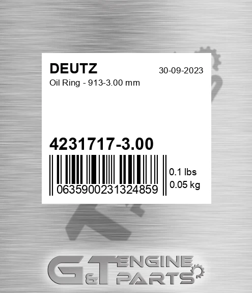 4231717-3.00 Oil Ring - 913-3.00 Mm