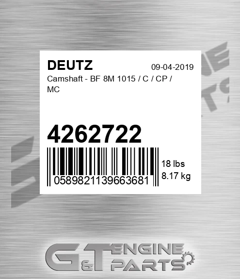 4262722 Camshaft - Bf 8m 1015 / C / Cp / Mc