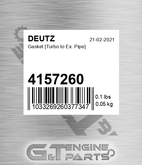 4157260 DEUTZ Gasket [turbo.to Ex. Pipe]
