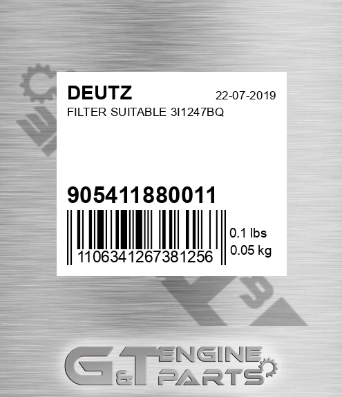 905411880011 Filter Suitable 3i1247bq
