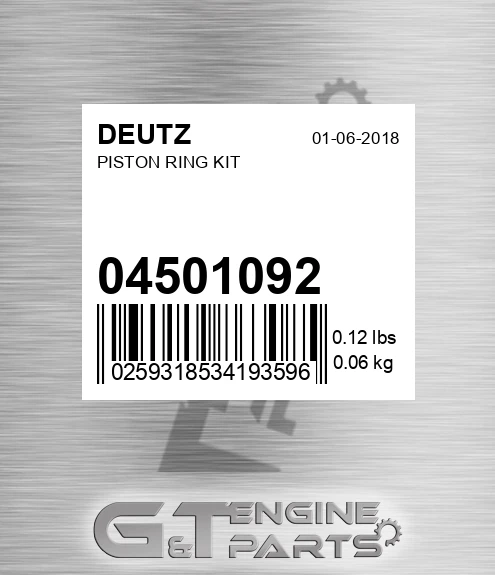 04501092 Piston Ring Kit