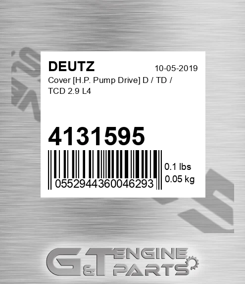4131595 Cover [h.p. Pump Drive] D / Td / Tcd 2.9 L4