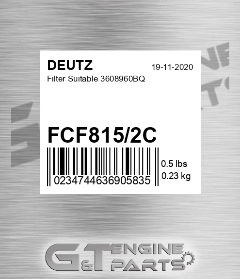 FCF815/2C Filter Suitable 3608960bq