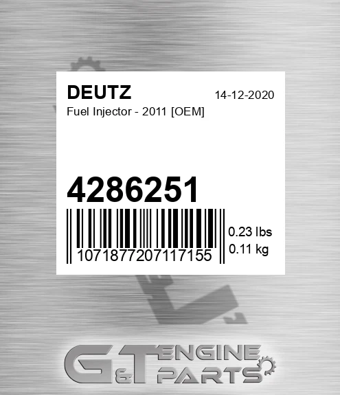 4286251 DEUTZ Fuel Injector - 2011 [oem]