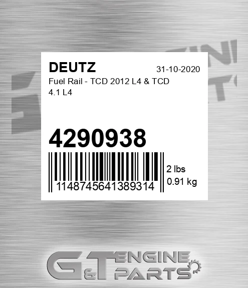 4290938 DEUTZ Fuel Rail - Tcd 2012 L4 & Tcd 4.1 L4