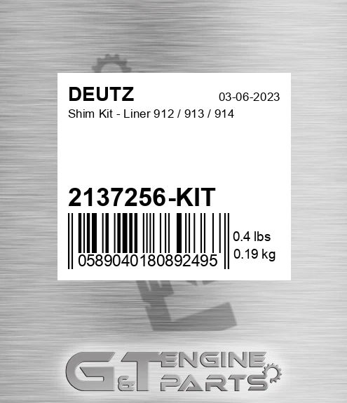 2137256-KIT Shim Kit - Liner 912 / 913 / 914