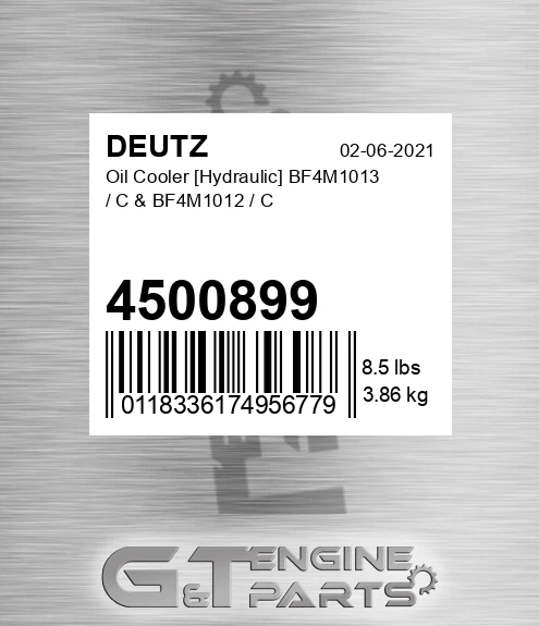 4500899 DEUTZ Oil Cooler [hydraulic] Bf4m1013 / C & Bf4m1012 / C