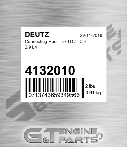4132010 Connecting Rod - D / Td / Tcd 2.9 L4