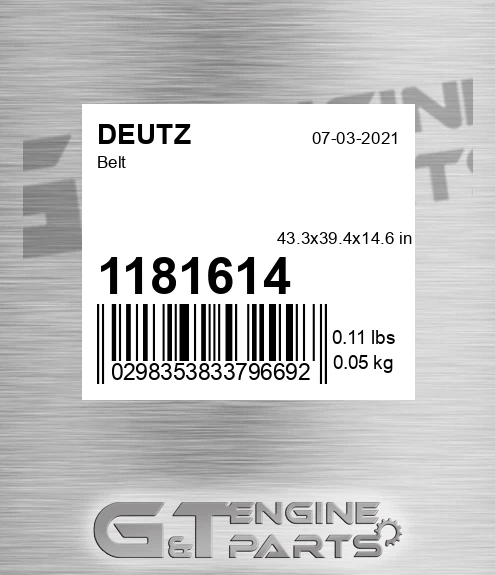 1181614 DEUTZ Belt