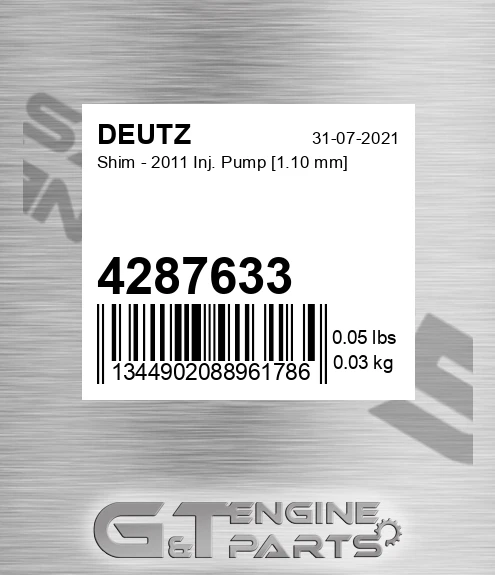 4287633 Shim - 2011 Inj. Pump [1.10 Mm]