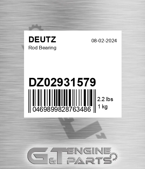 DZ02931579 Rod Bearing for DEUTZ