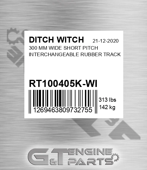 RT100405K-WI 300 Mm Wide Short Pitch Interchangeable Rubber Track