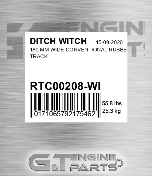 RTC00208-WI 180 Mm Wide Conventional Rubber Track