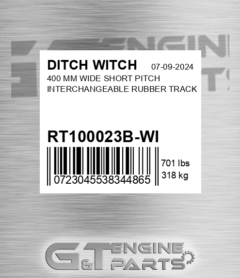RT100023B-WI 400 Mm Wide Short Pitch Interchangeable Rubber Track
