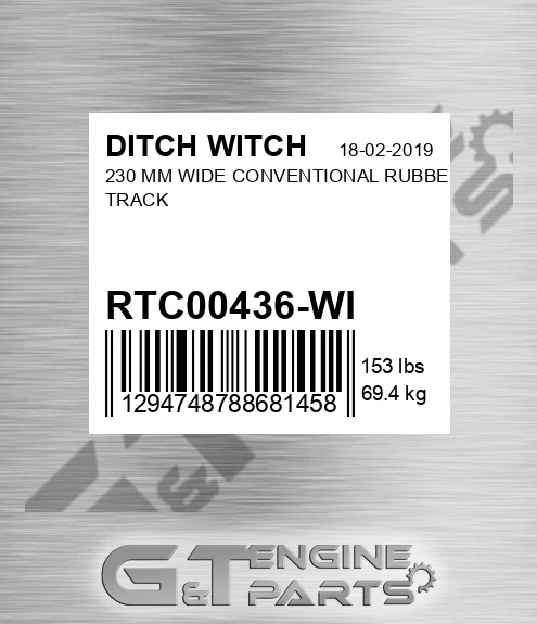 RTC00436-WI 230 Mm Wide Conventional Rubber Track