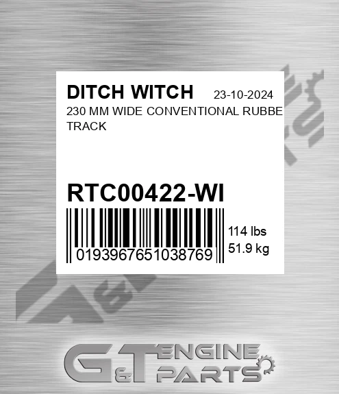 RTC00422-WI 230 Mm Wide Conventional Rubber Track