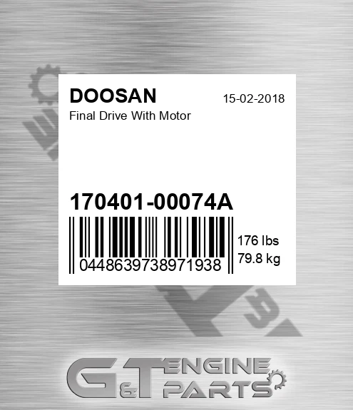 170401-00074A Final Drive With Motor for DOOSAN
