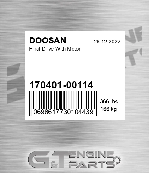 170401-00114 Final Drive With Motor for DOOSAN