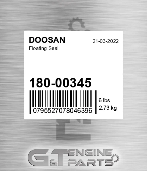 180-00345 Floating Seal for DOOSAN