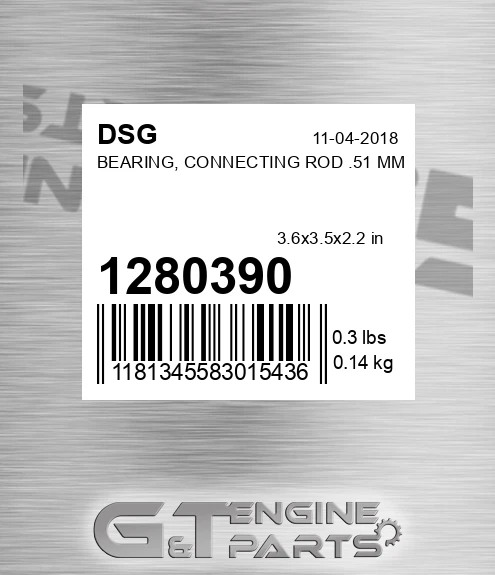 1280390 Bearing, Connecting Rod .51 Mm