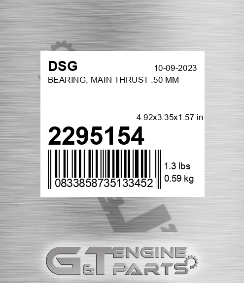 2295154 Bearing, Main Thrust .50 Mm