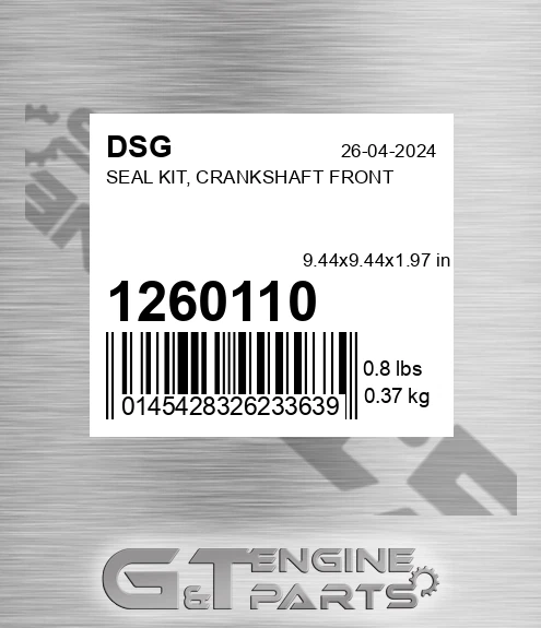 1260110 Seal Kit, Crankshaft Front