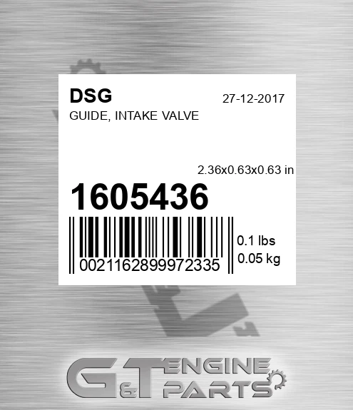 1605436 Guide, Intake Valve