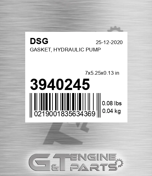 3940245 Gasket, Hydraulic Pump
