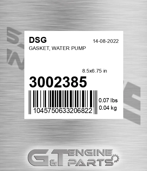 3002385 Gasket, Water Pump