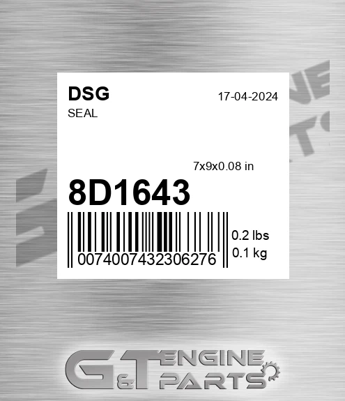 8D1643 DSG Seal