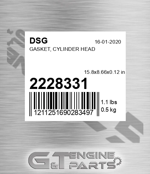 2228331 Gasket, Cylinder Head