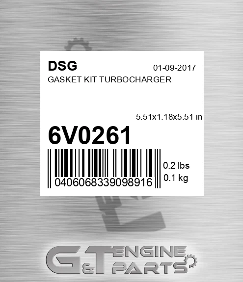 6V0261 Gasket Kit Turbocharger