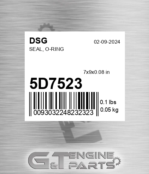 5D7523 Seal, O-ring