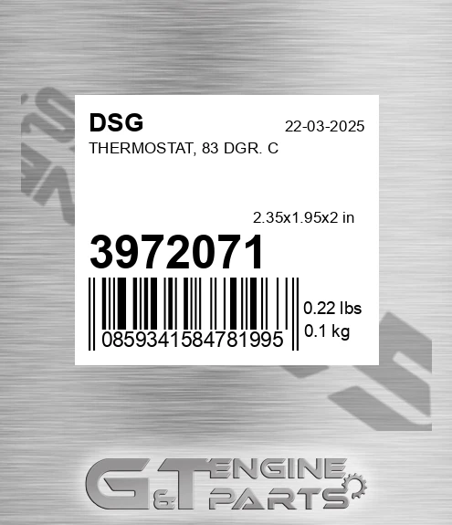 3972071 DSG Thermostat, 83 Dgr. C