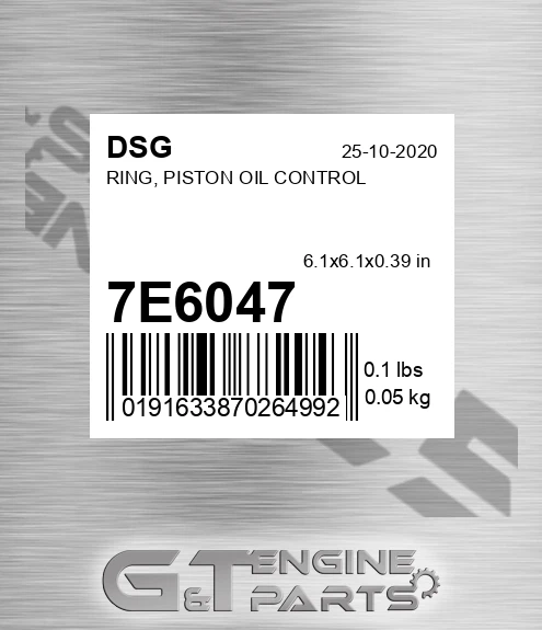 7E6047 Ring, Piston Oil Control