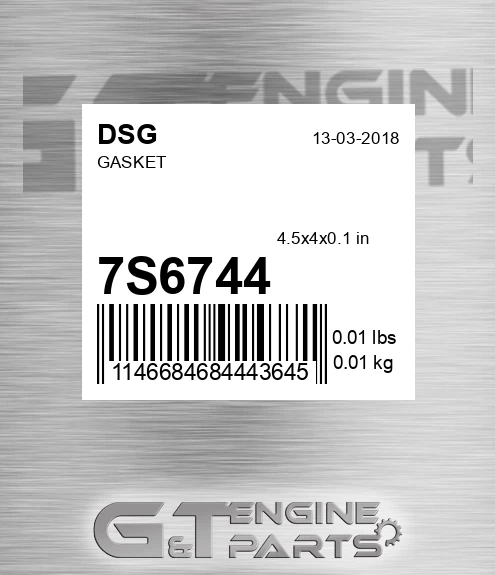 7S6744 DSG Gasket