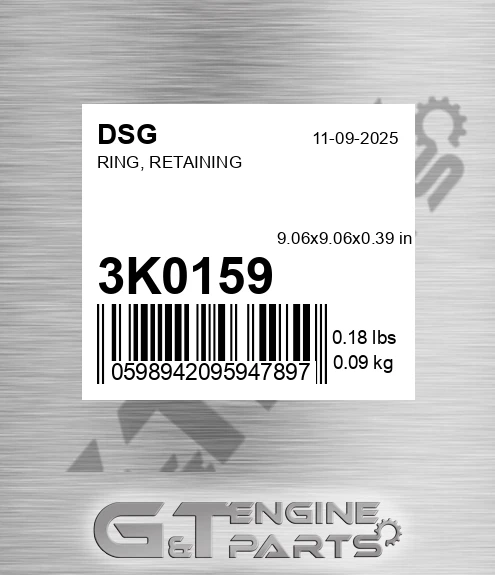 3K0159 DSG Ring, Retaining