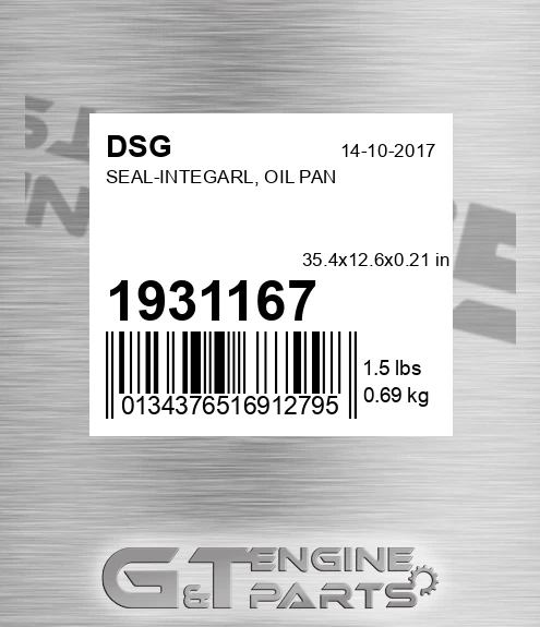 1931167 DSG Seal-integarl, Oil Pan