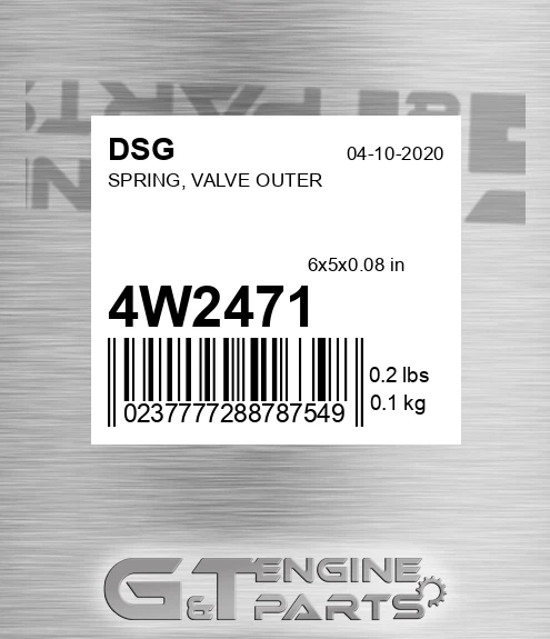 4W2471 Spring, Valve Outer