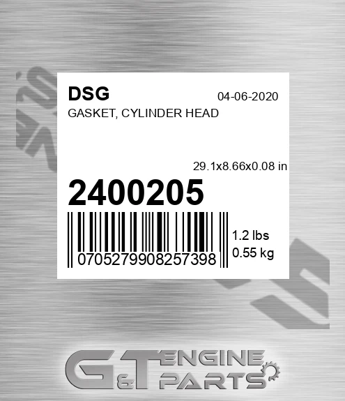 2400205 DSG Gasket, Cylinder Head