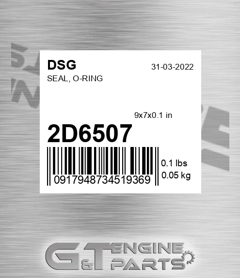 2D6507 Seal, O-ring