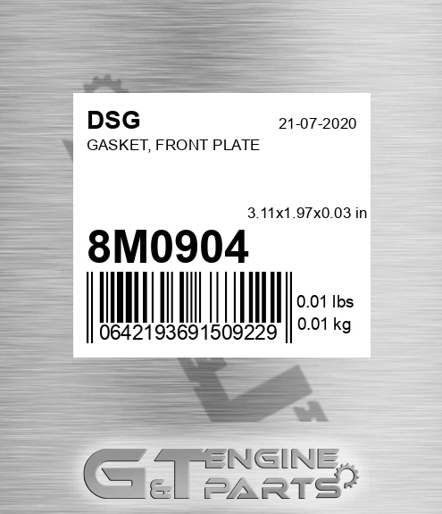 8M0904 Gasket, Front Plate