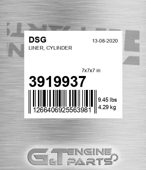 3919937 Liner, Cylinder