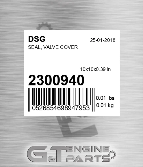2300940 DSG Seal, Valve Cover