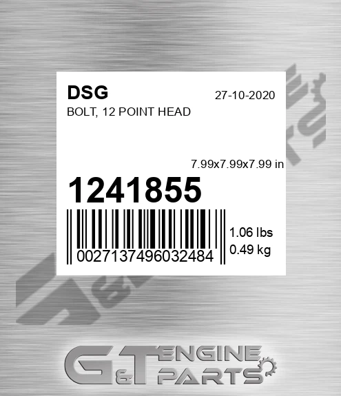 1241855 Bolt, 12 Point Head