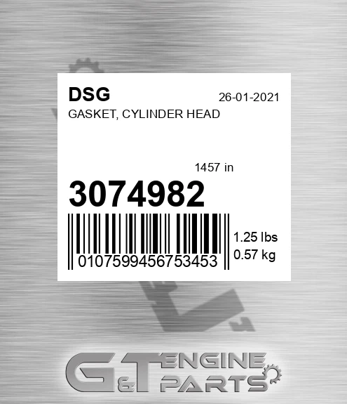 3074982 DSG Gasket, Cylinder Head