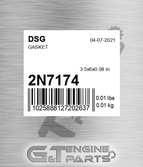 2N7174 DSG Gasket